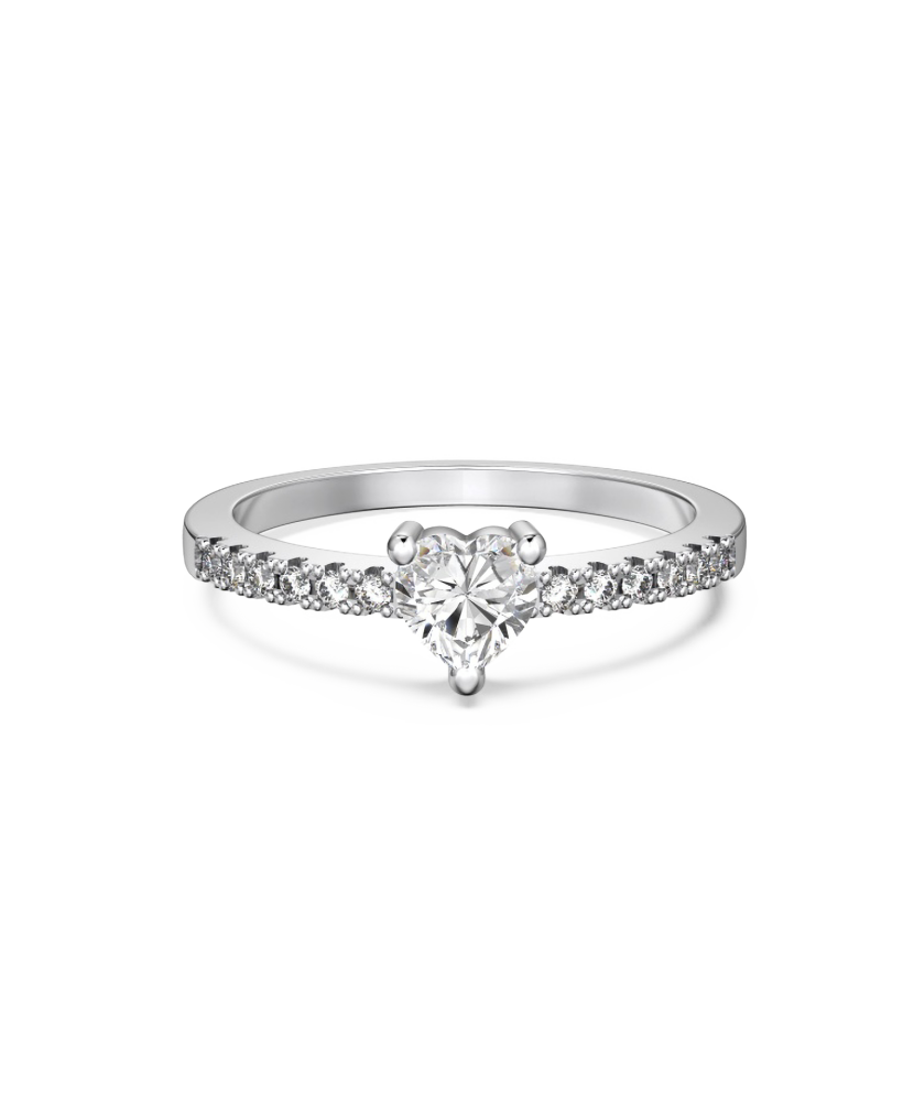 Silver ring with moissanites “Heart” 0.5ct
