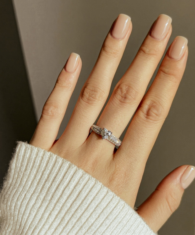 Silver ring with moissanites “Heart” 0.8ct