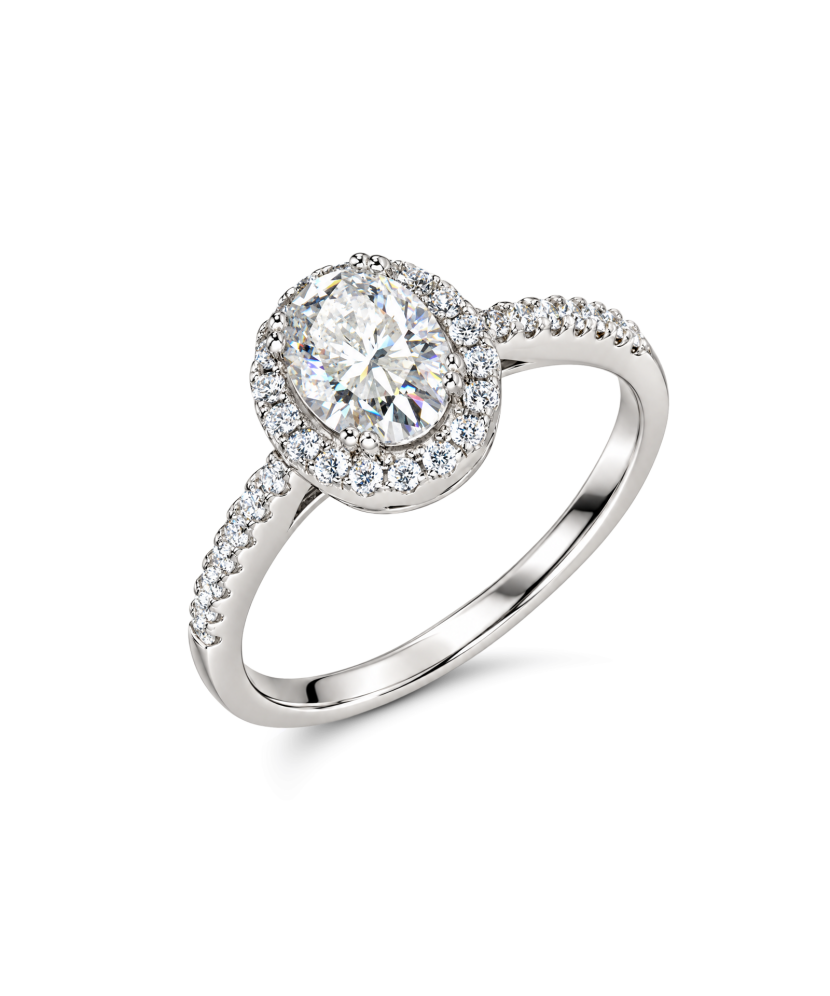 Silver ring with moissanites 1.5ct