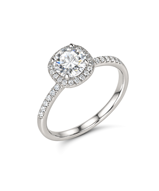 Silver ring with moissanites 1CT