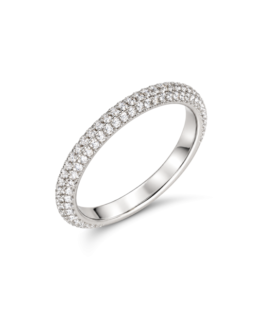Hopeinen sormus moissaniiteilla 0.8ct