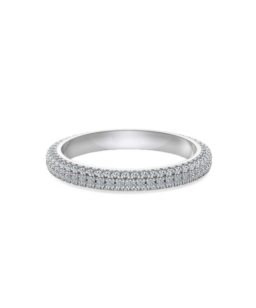 Hopeinen sormus moissaniiteilla 0.8ct