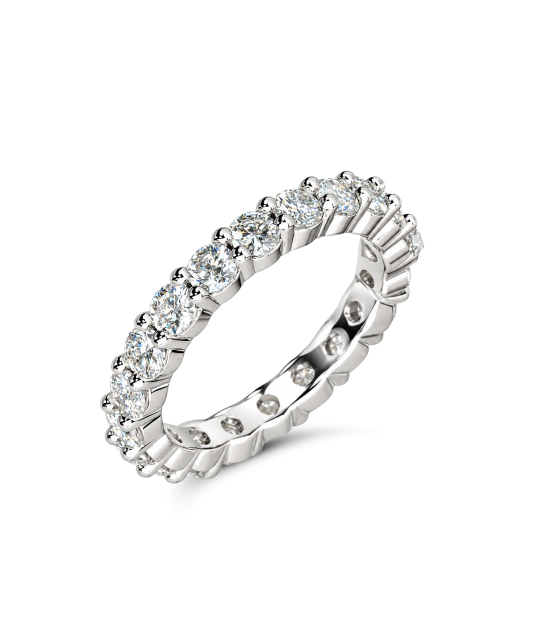 Silver ring with moissanites 2ct