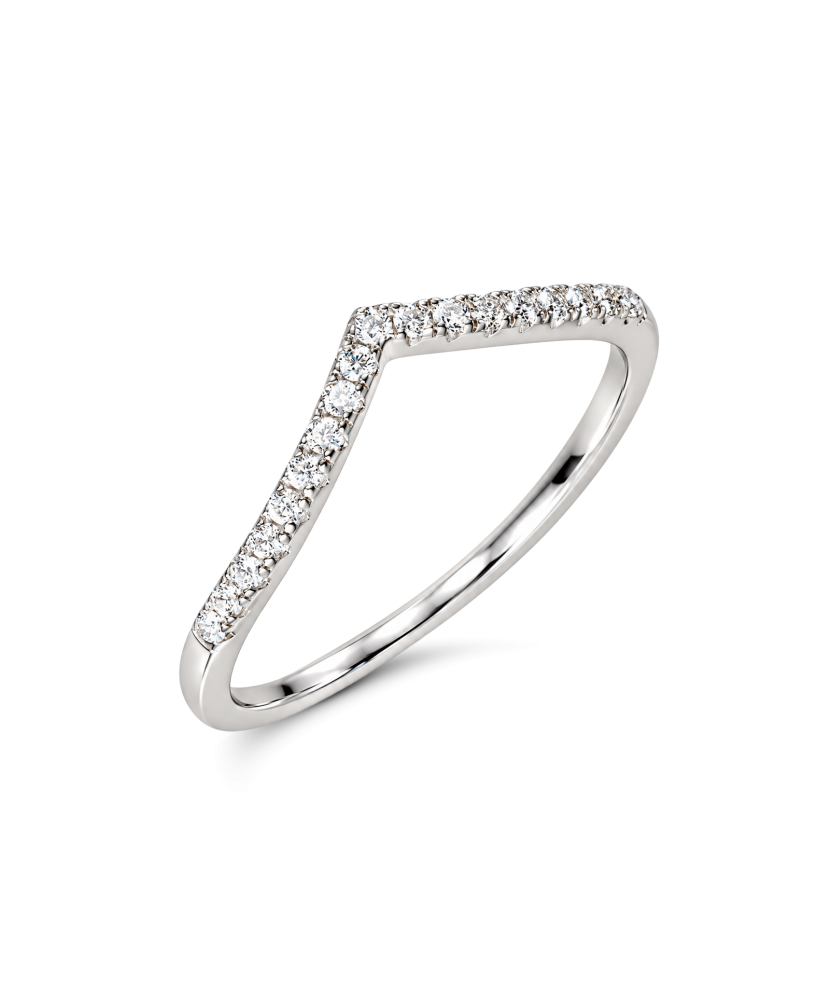 Hopeinen sormus moissaniiteilla 0.19ct