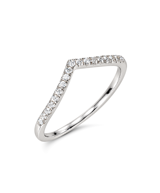 Hopeinen sormus moissaniiteilla 0.19ct