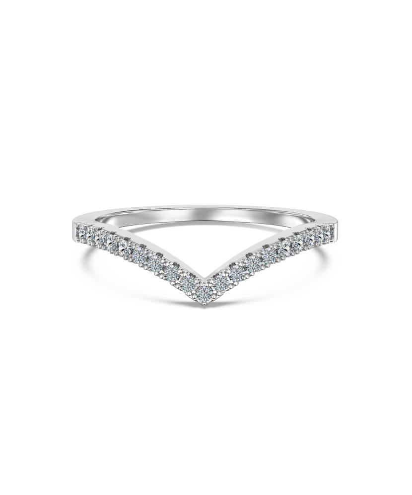 Hopeinen sormus moissaniiteilla 0.19ct