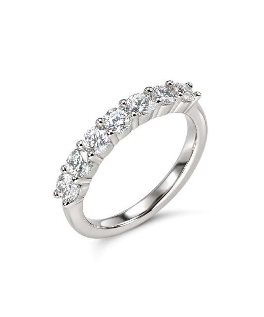 Hopeinen sormus moissaniiteilla 0.7ct