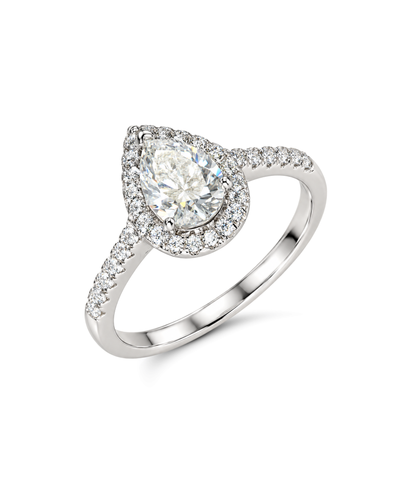 Silver ring with moissanites 1.25ct