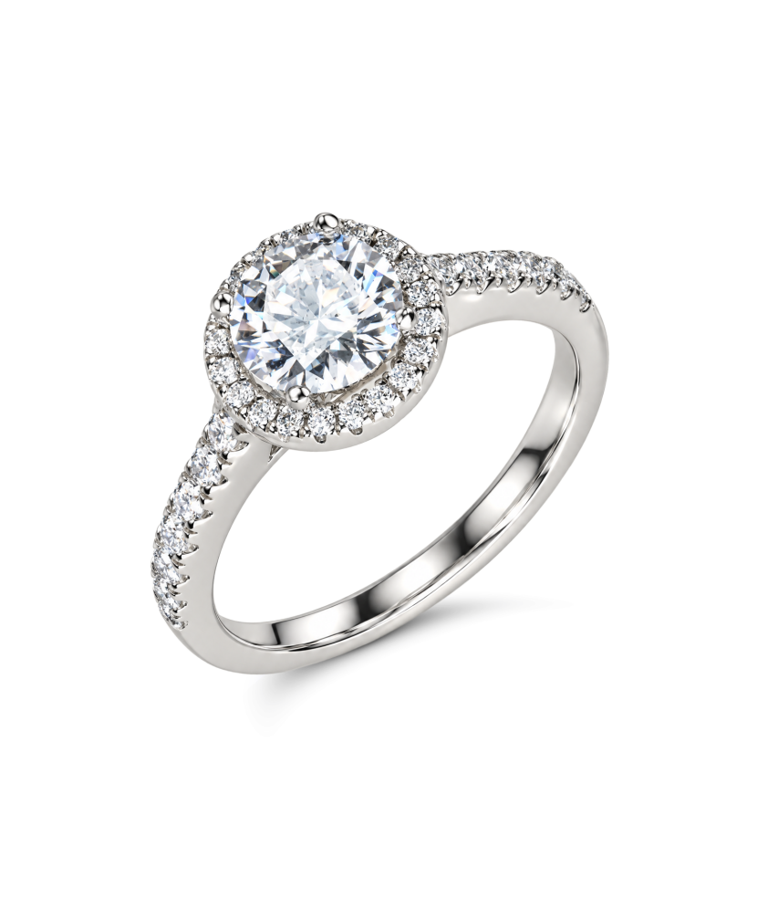 Hopeinen sormus moissaniiteilla 1.2ct