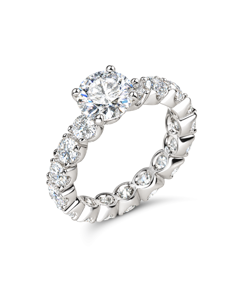 Silver ring with moissanites 4.6ct