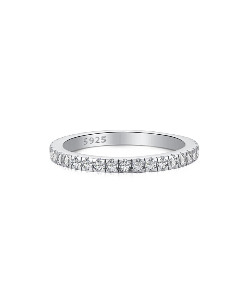 Silver ring with moissanites 0.5ct