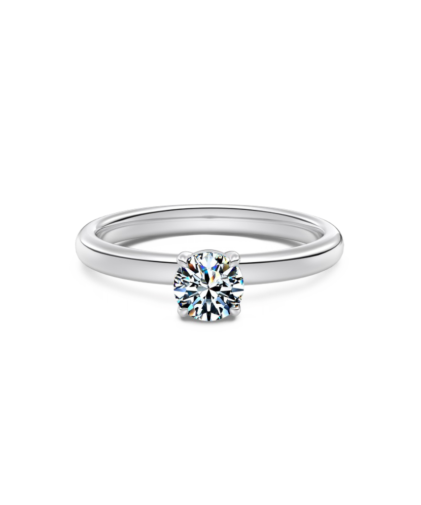 Silver ring with moissanite 1ct