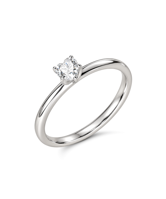 Hopeinen sormus moissaniitilla 0.3ct
