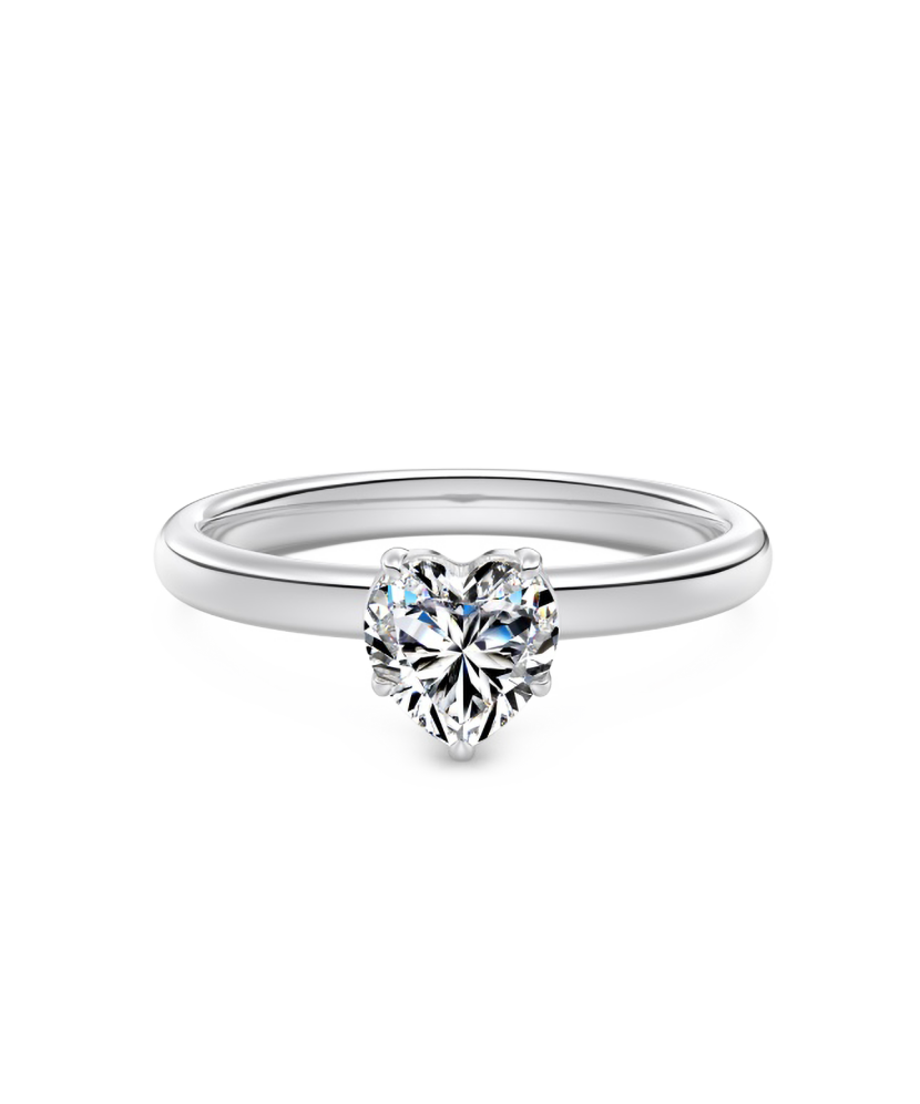 Silver ring with moissanite “Heart” 0.8ct