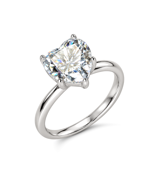 Silver ring with moissanite “Heart” 3ct