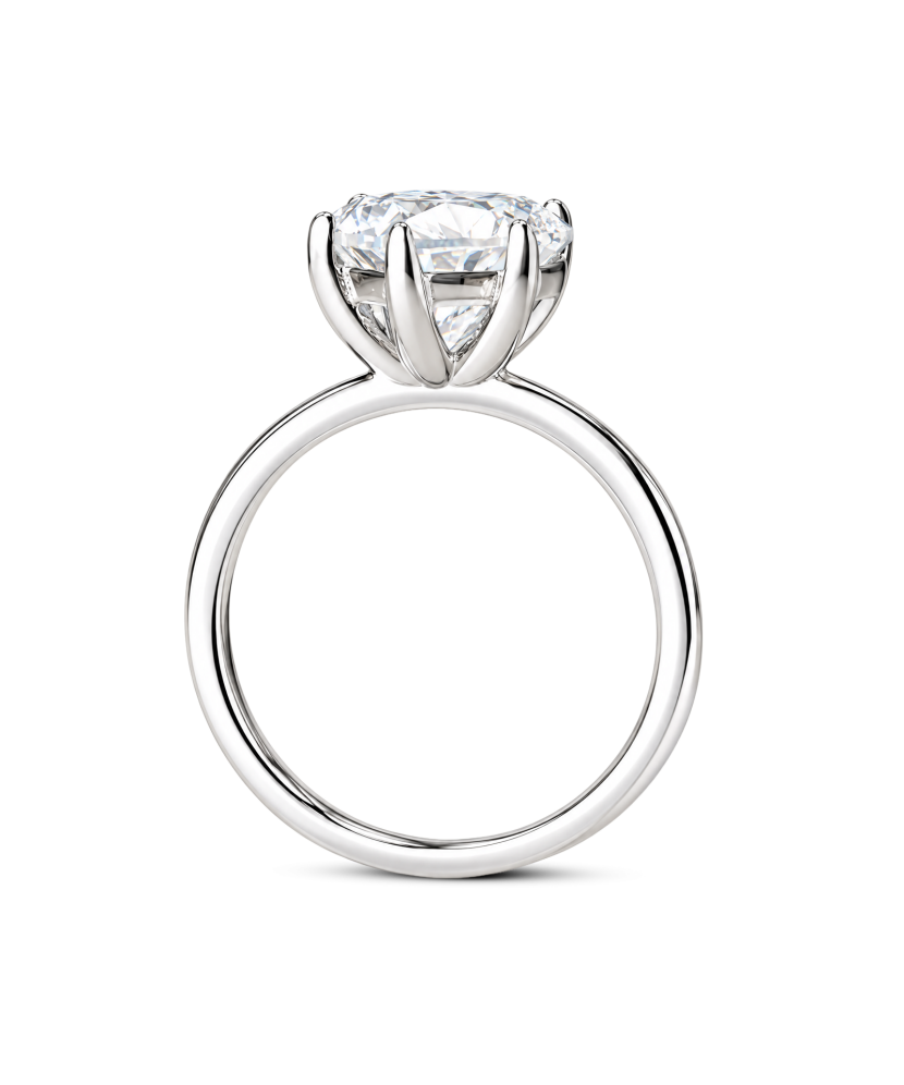 Hopeinen sormus moissaniitilla “Sydän” 3ct