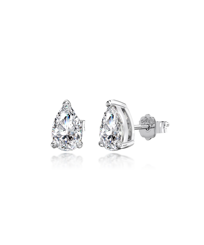 Silver earrings with moissanites 2ct
