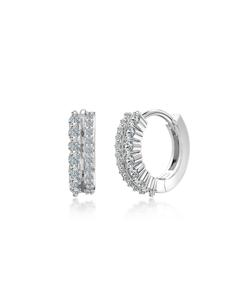 Hopeiset korvakorut moissaniiteilla 0.41ct