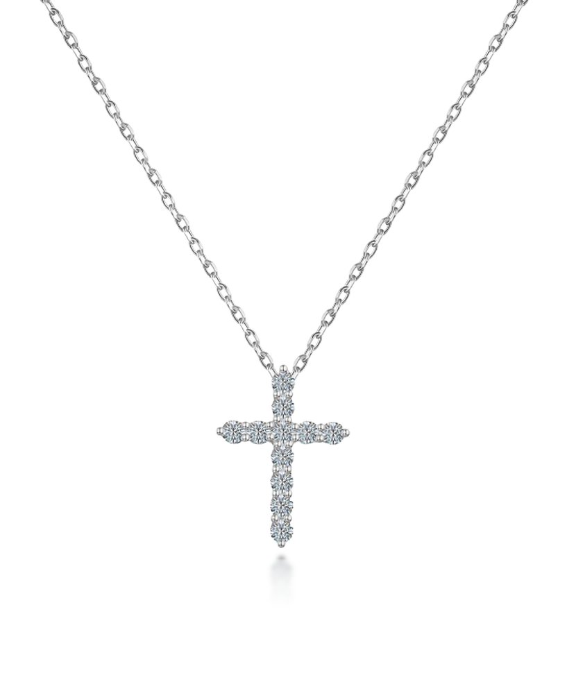 Hopeinen ketju moissaniittiriipuksella 0.44ct