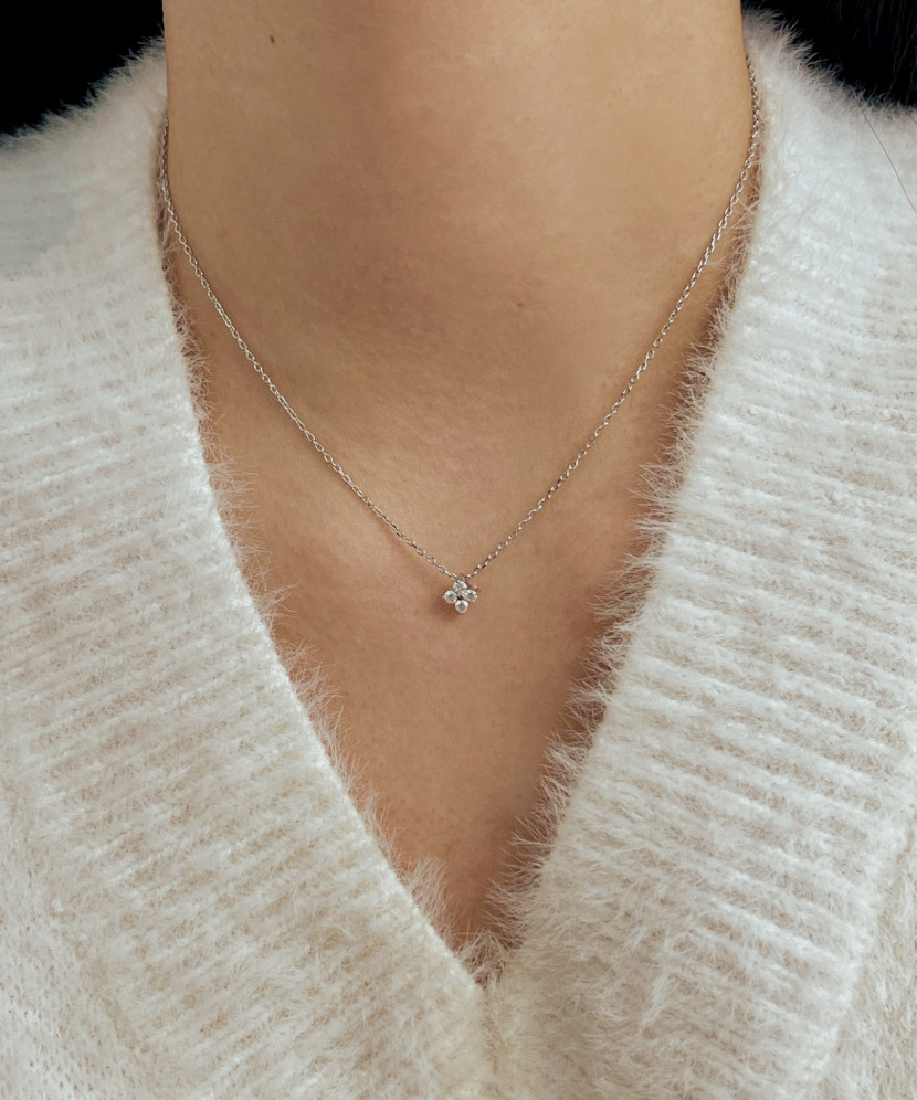 Sterling Silver chain with moissanite pendant 0.18ct