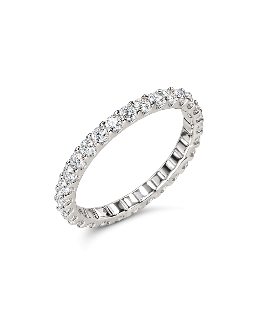 Silver ring with moissanites 0.9ct