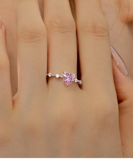 Silver ring with zirconia "Heart"