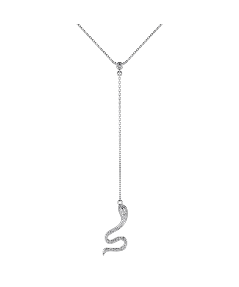 Silver chain with zirconia pendant "Snake"