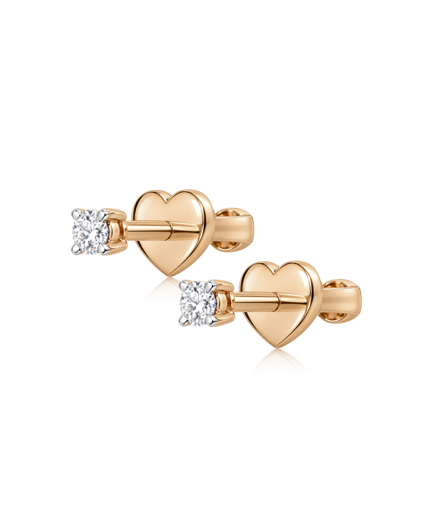 Gold earrings with diamonds