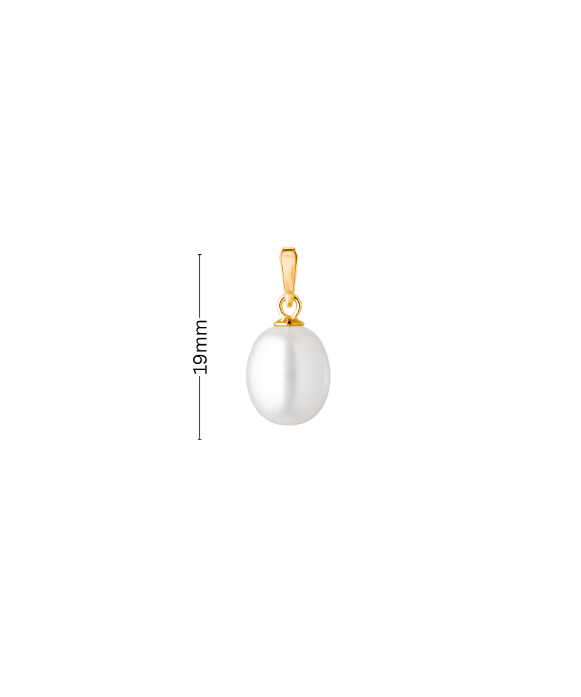 Gilded sterling silver pendant with pearl