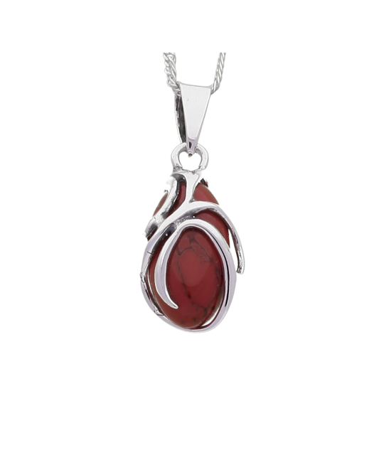 Sterling silver pendant with coral