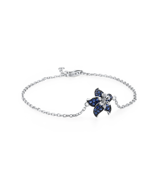 Sterling Silver bracelet with zircons "Flower"