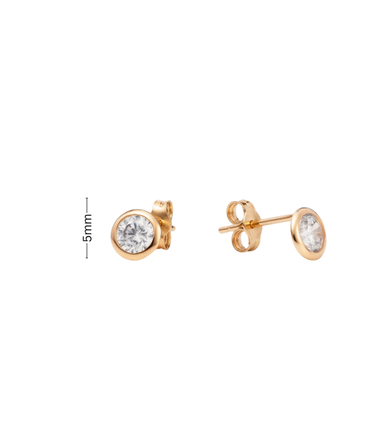 Gold earrings with zircons