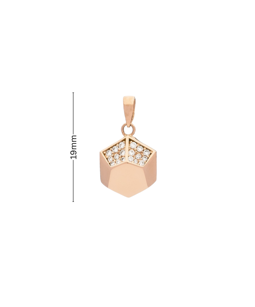 Gold pendant with zircons