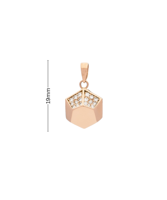 Gold pendant with zircons