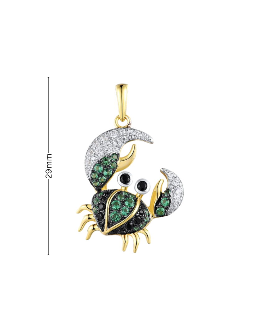 Gilded Sterling Silver pendant with spinels and zircons