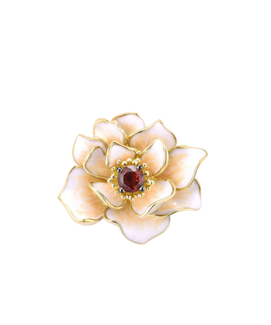 Gold-plated silver pendant with garnet