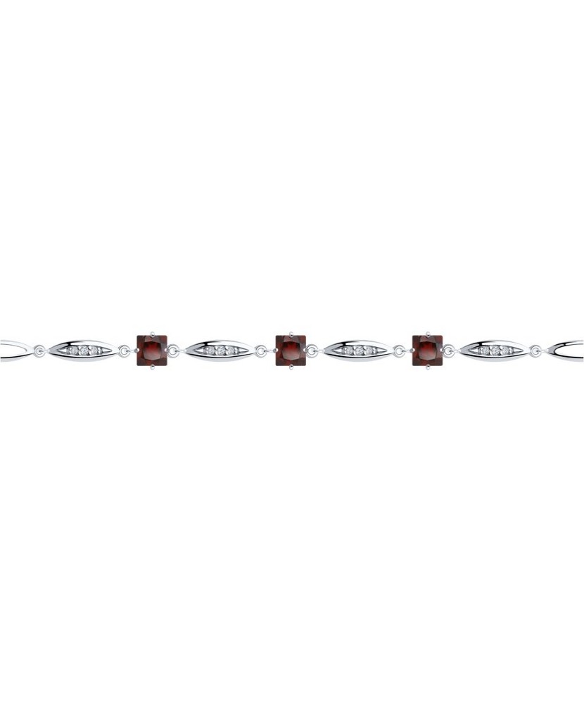 Sterling Silver bracelet with garnets and zircons