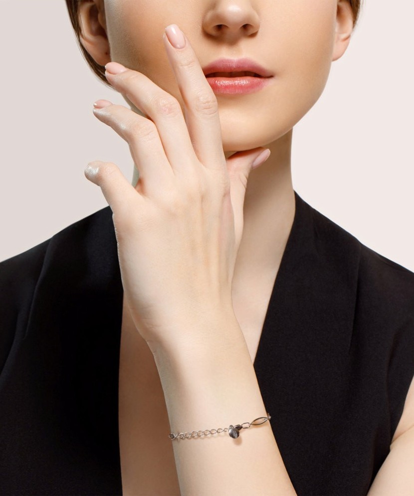 Sidabrinė apyrankė su granatais ir cirkoniais - Sidabrinės apyrankės - Goldinga