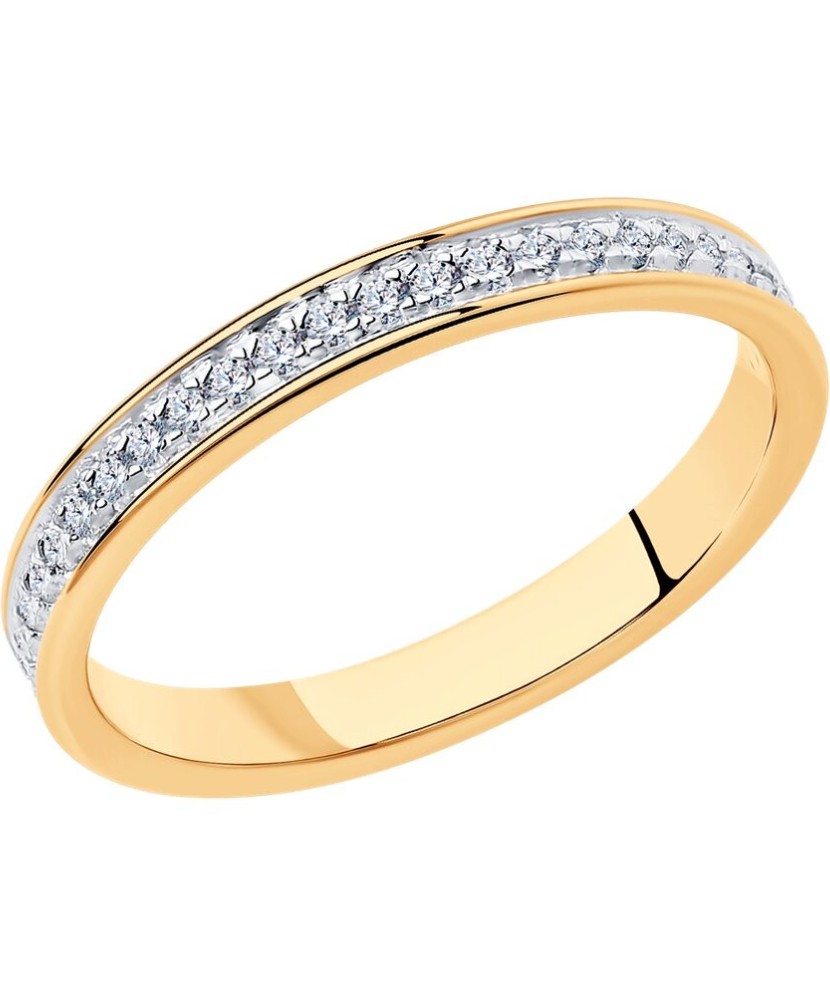 Gilded Sterling silver ring with zircons