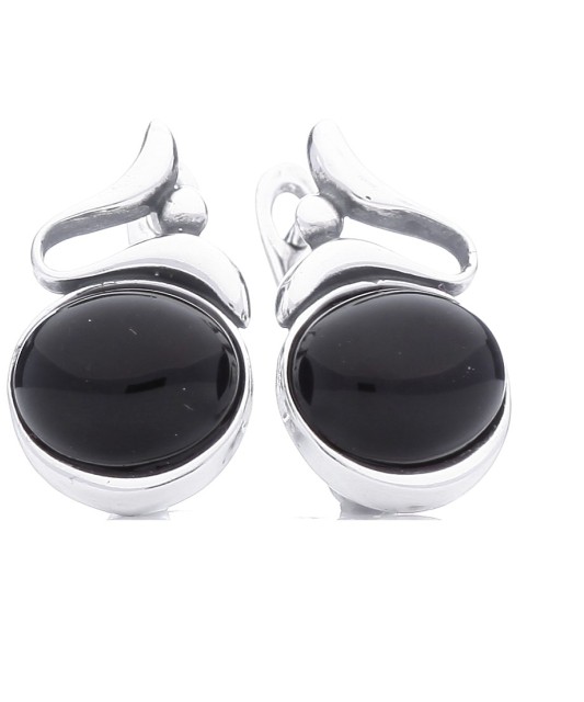 Sterling silver earrings with onyx