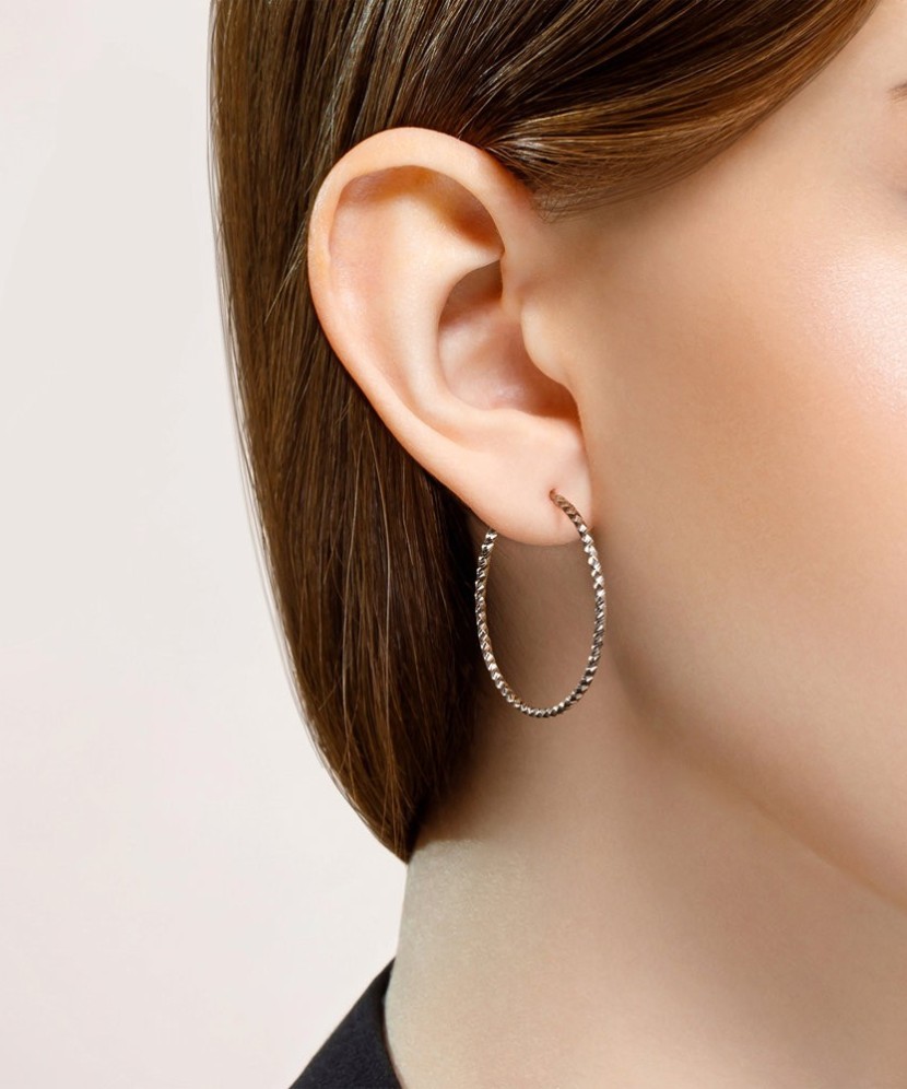 Sterling silver hoop earrings  30mm