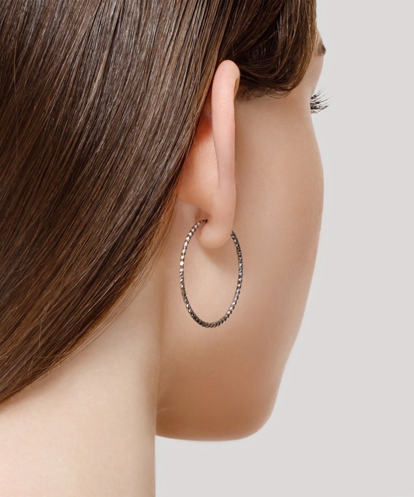 Sterling silver hoop earrings  30mm