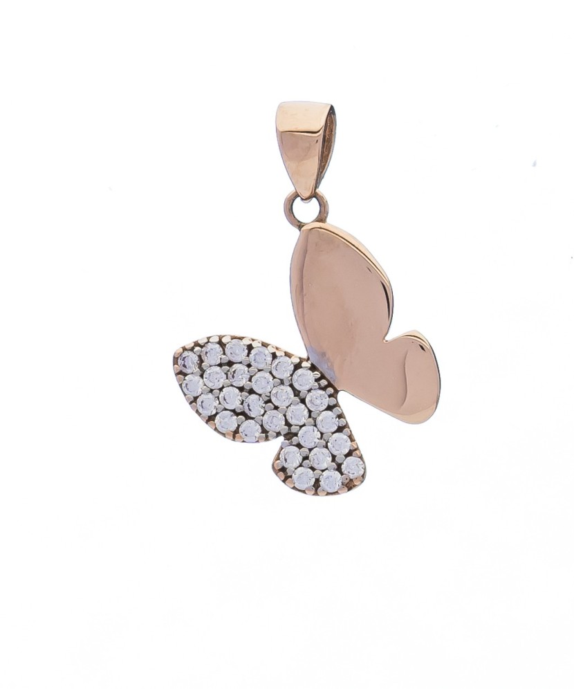 Gold pendant with zircons