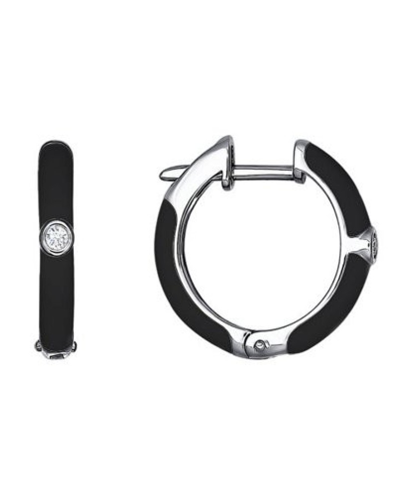 Sterling silver earrings with enamel and zircons