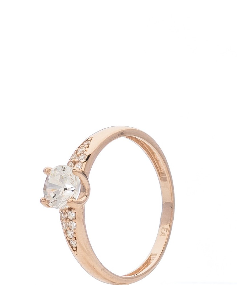 Gold ring with zircons