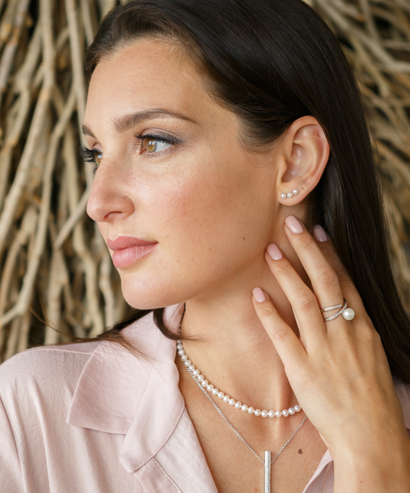Sterling silver earrings with pearls