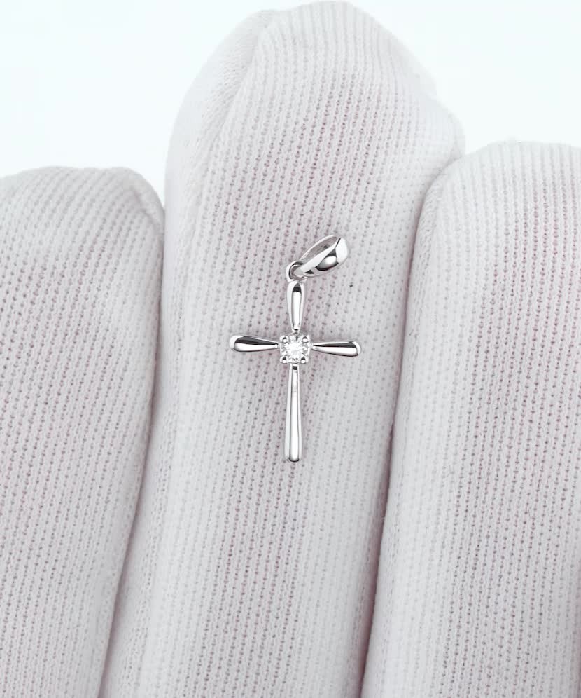 White gold pendant with diamonds "Cross"