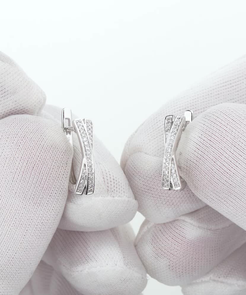 White gold earrings with diamonds