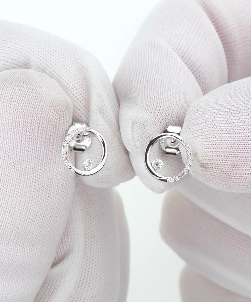 White gold earrings with diamonds