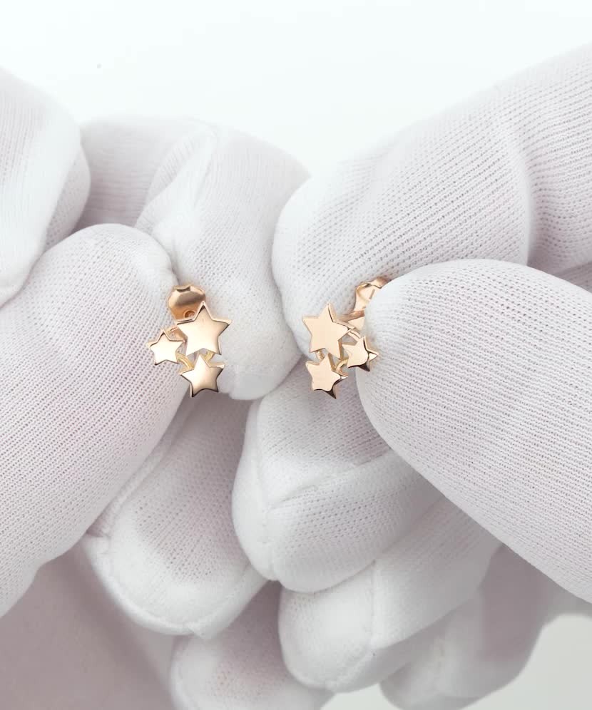 Gold earrings "stars"